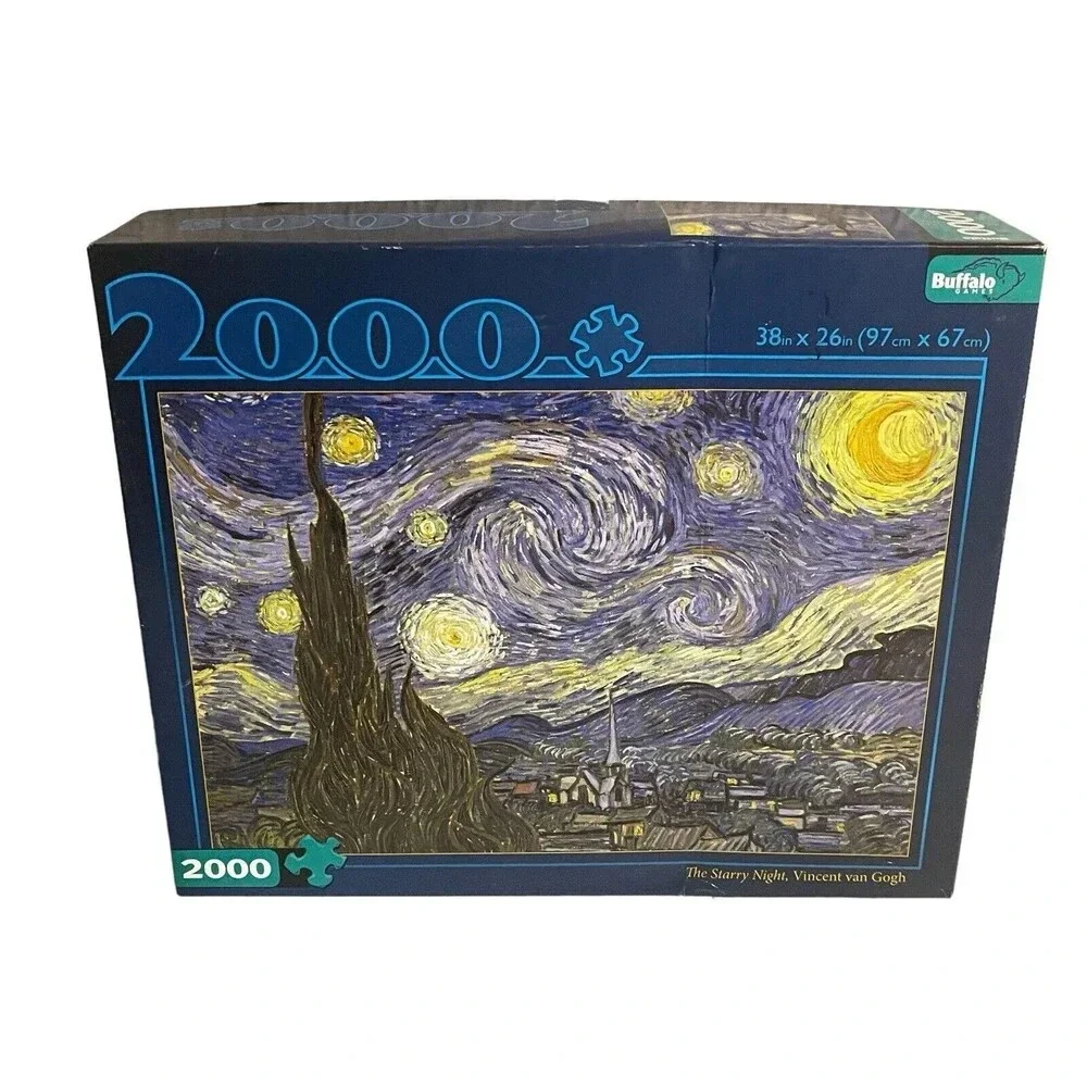 2000pc THE STARRY NIGHT JIGSAW PUZZLE Vincent Van Gogh Buffalo Games Complete